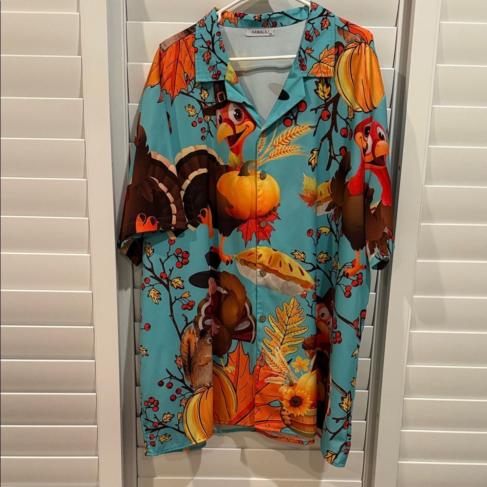 Colorful Turkey Print Men's Shirt